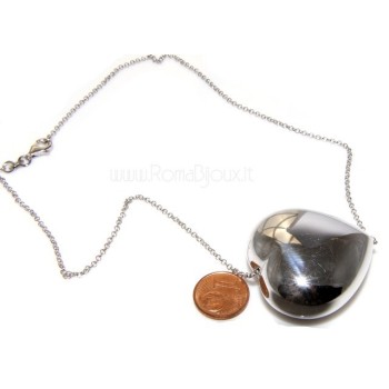 RMB|collana con centrale cuore doppio brillanti micropietre