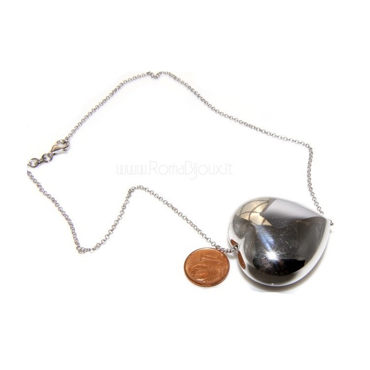RMB|collana con centrale cuore doppio brillanti micropietre