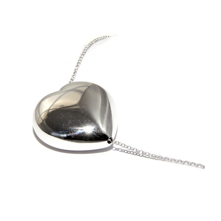 RMB|collana con centrale cuore doppio brillanti micropietre