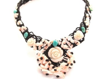 RMB|necklace scarf line Capri 3-wire two-tone red black coral reef true Italian red and black agate beads