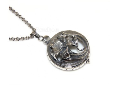 RMB| Lunga collana 3 fili e grande cammeo sardonico con mega perle barocche naturali