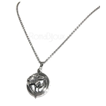 RMB| Lunga collana 3 fili e grande cammeo sardonico con mega perle barocche naturali