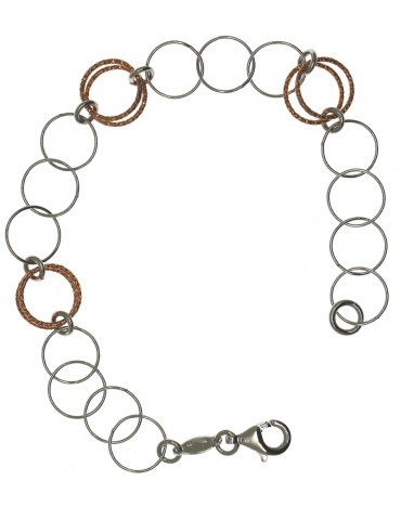 925 silver bracelet circles rose gold plated diamond rings for women