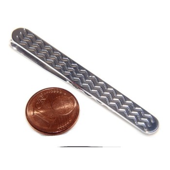 RMB|Keychain keyring man or woman plate machined oval glossy all 925 Silver Massif 16 gr