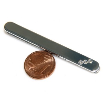 RMB|Portachiavi uomo o donna targa lavorata ovale lucida tutto in Argento 925 Massiccio 16 gr