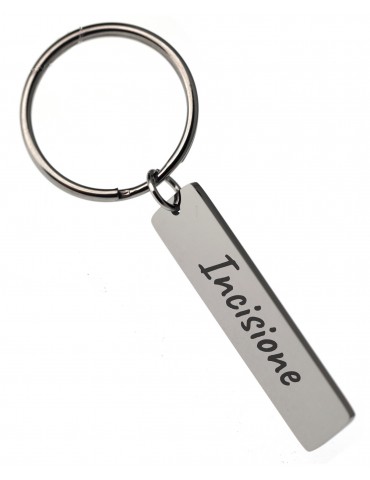 steel keyring with 40x10 license plate with engraving for men and women RomaBijoux