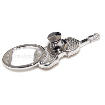 RMB|Keychain keyring man or woman plate machined oval glossy all 925 Silver Massif 16 gr