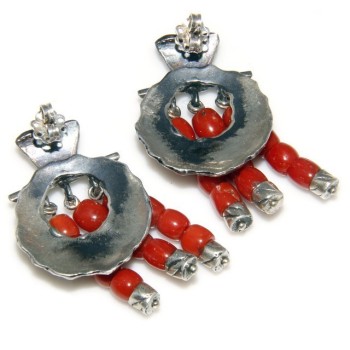 RMB|Argento 925 : Anello donna oblique  regolabile realizzato a mano con Corallo verace (Naturale )