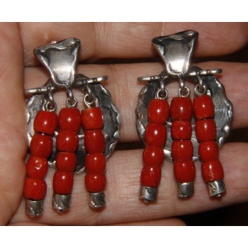 RMB|Argento 925 : Anello donna oblique  regolabile realizzato a mano con Corallo verace (Naturale )