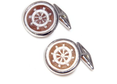 RMB|925: cufflinks men with sardonic cameo helm round