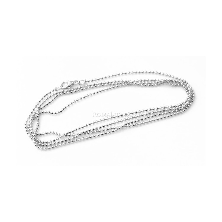 RMB|ARGENTO 925 : Girocollo collana pallini palline balls 1,8 mm varie lunghezze modello con trattamento di rodiatura