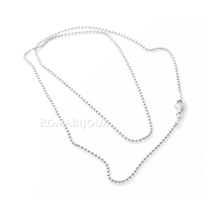 RMB|ARGENTO 925 : Girocollo collana pallini palline balls 1,8 mm varie lunghezze modello con trattamento di rodiatura