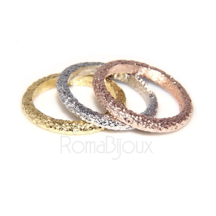 RMB|Argento 925 Italiano : anello fusione 3 colori (oro bianco giallo rosa) diamantato mis 16 o 14