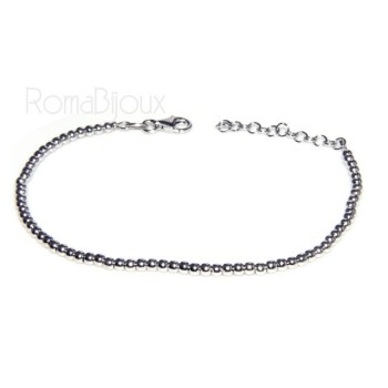 RMB|ARGENTO 925 : Collana e Bracciale uomo catena figaro 5 mm modello 3 + 1 sbiancata e piena