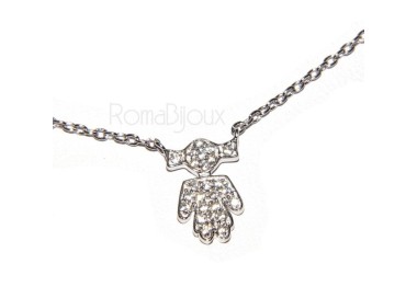 RMB|Argento 925 : Collana Collier donna veneziana 44 cm bambina con codini microsetting