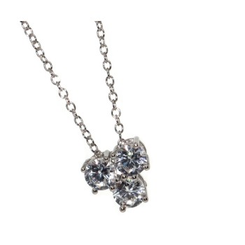 RMB|925 silver trilogy necklace with cubic zirconia pendant for woman