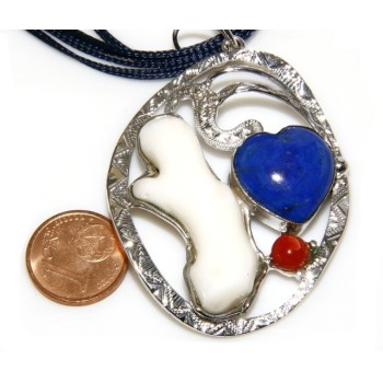 RMB|925: woman adjustable ring handmade with natural red coral star