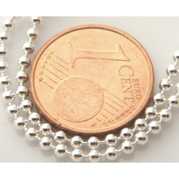 RMB|ARGENTO 925 : Girocollo collana pallini palline balls 1,8 mm varie lunghezze modello chiara sbiancata