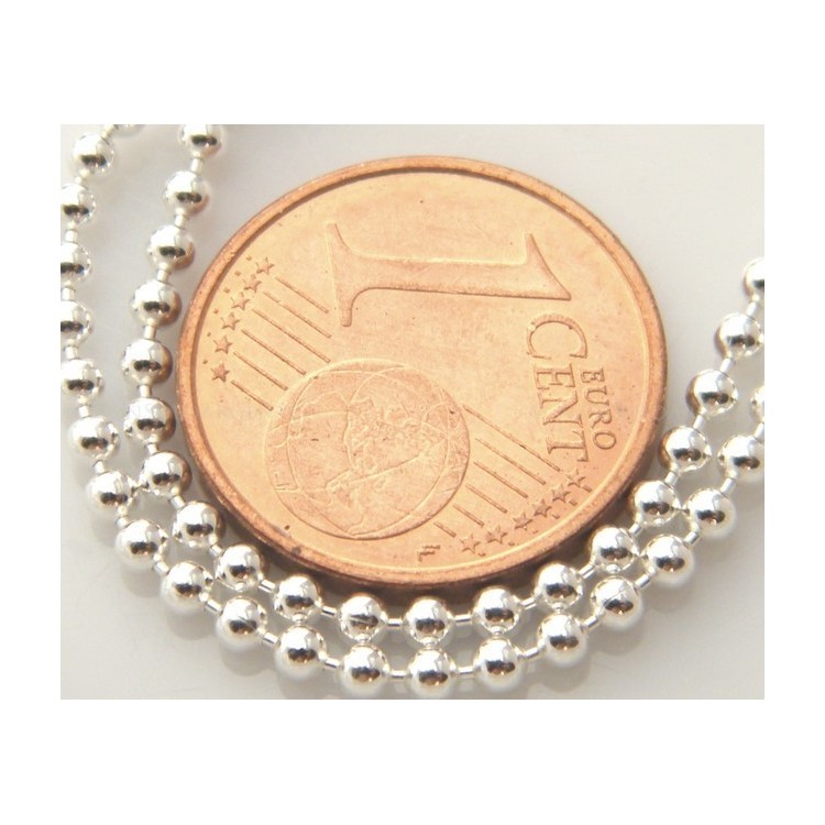 RMB|ARGENTO 925 : Girocollo collana pallini palline balls 1,8 mm varie lunghezze modello chiara sbiancata