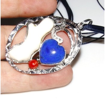 RMB|925: woman adjustable ring handmade with natural red coral star