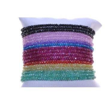 RMB|Argento 925 : Bracciale Donna semipreziosi pietre zirconi naturali chiusura magnete mis 18