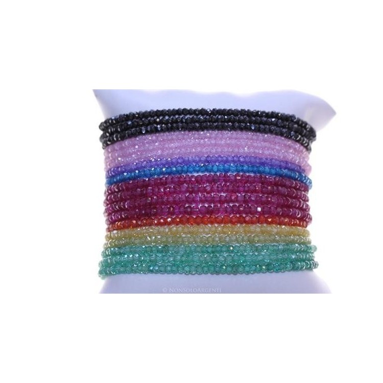 RMB|Argento 925 : Bracciale Donna semipreziosi pietre zirconi naturali chiusura magnete mis 18