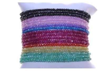 RMB|Argento 925 : Bracciale Donna semipreziosi pietre zirconi naturali chiusura magnete mis 18