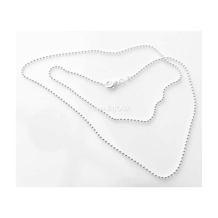 RMB|ARGENTO 925 : Girocollo collana pallini palline balls 1,8 mm varie lunghezze modello chiara sbiancata