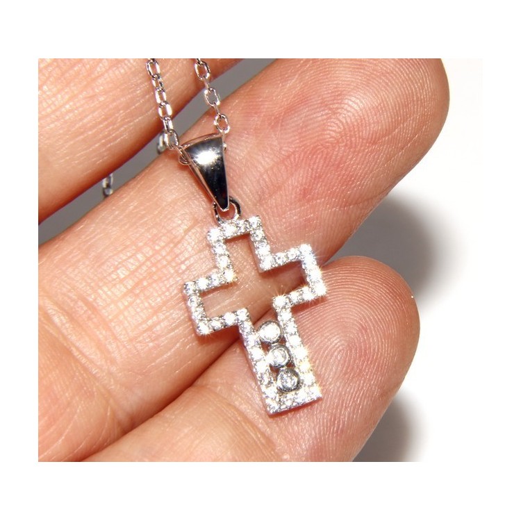 RMB|collana con centrale cuore doppio brillanti micropietre