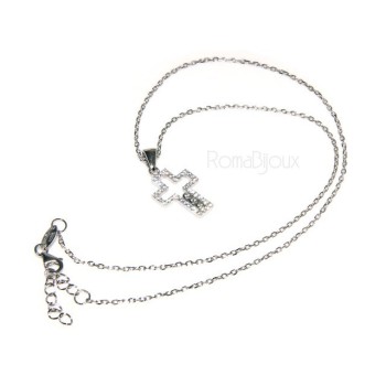 RMB|collana con centrale cuore doppio brillanti micropietre