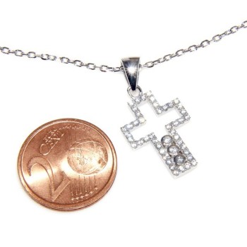 RMB|collana con centrale cuore doppio brillanti micropietre