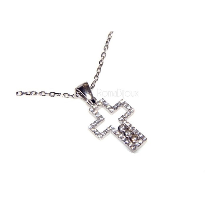 RMB|collana con centrale cuore doppio brillanti micropietre