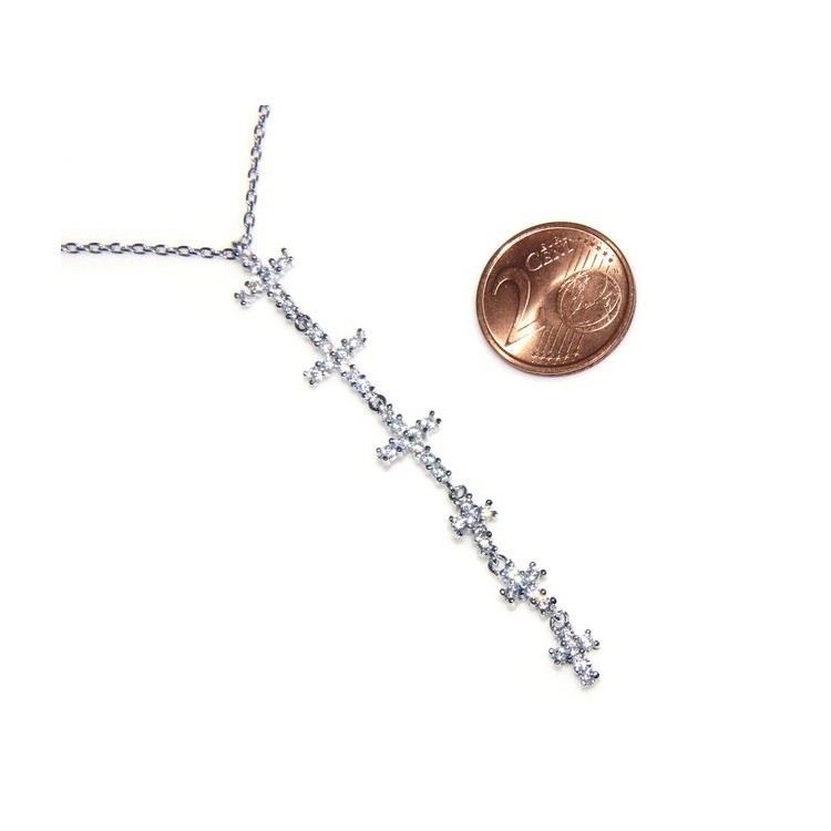 RMB|collana con centrale cuore doppio brillanti micropietre