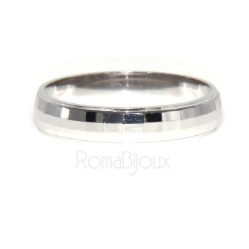 RMB|Argento 925 : Anello fede fedina diamantata massiccia 6 mm oblique e orizzontali tutte le misure