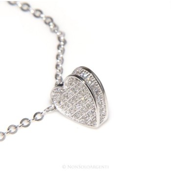 RMB|collana con centrale cuore doppio brillanti micropietre