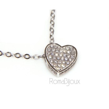 RMB|collana con centrale cuore doppio brillanti micropietre