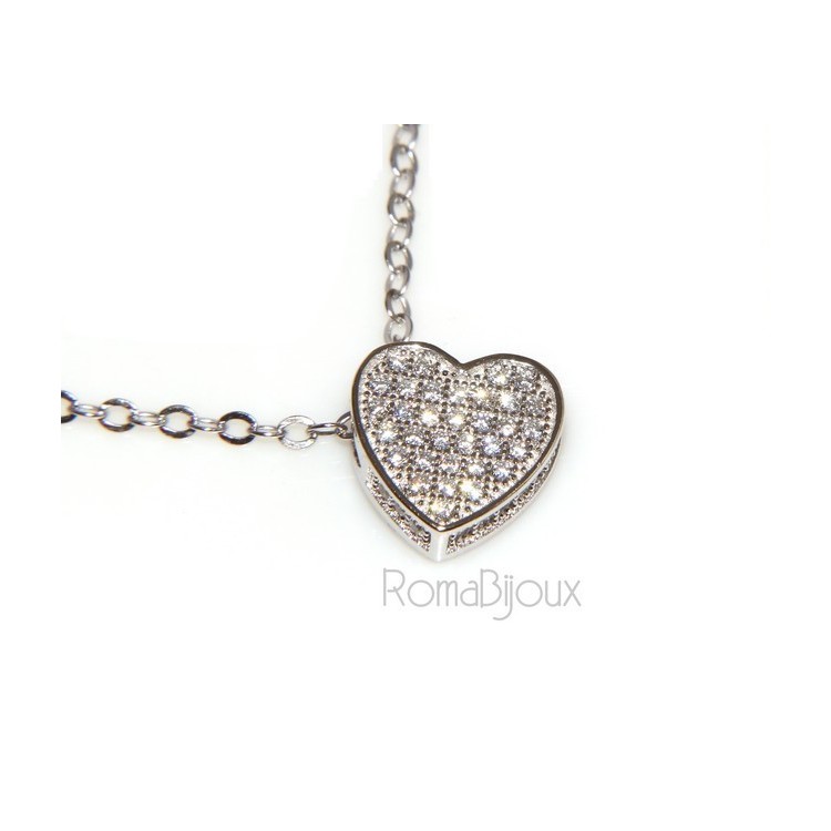 RMB|collana con centrale cuore doppio brillanti micropietre