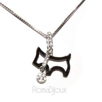 RMB|Argento 925 : Collana Collier donna veneziana con pendente cane con collare e medaglietta