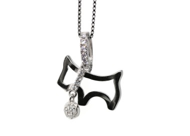 RMB|Collier argento 925 ciondolo cane con collare e medaglietta collana donna