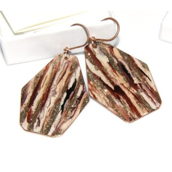 RMB|bracciale schiava alto donna rame smalti e glitter