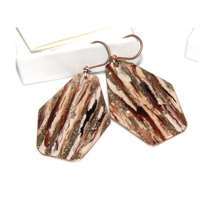 RMB|bracciale schiava alto donna rame smalti e glitter