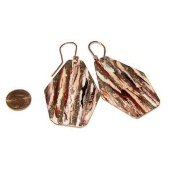 RMB|bracciale schiava alto donna rame smalti e glitter