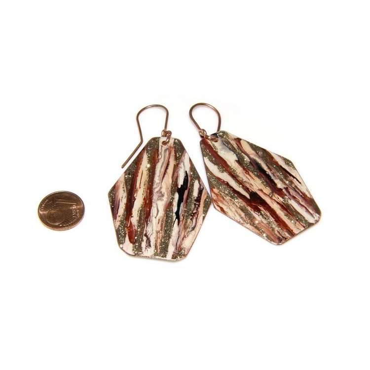 RMB|bracciale schiava alto donna rame smalti e glitter