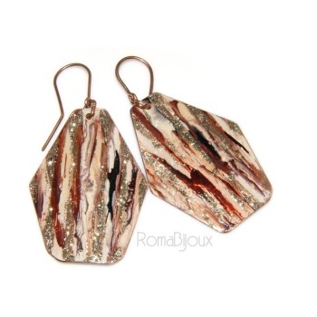 RMB|bracciale schiava alto donna rame smalti e glitter