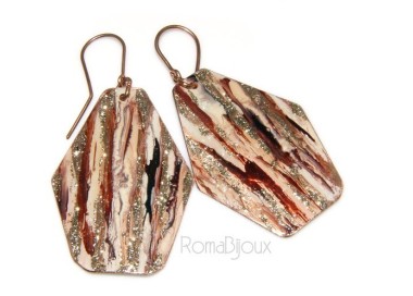 RMB|bracciale schiava alto donna rame smalti e glitter