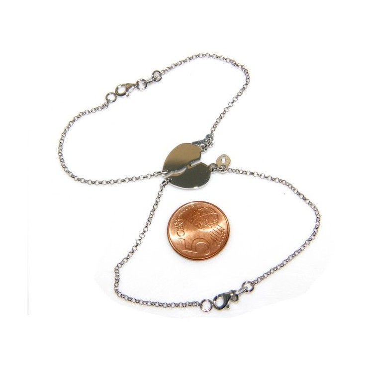 RMB|SILVER 925 :  bracelet for woman, hearts in medals