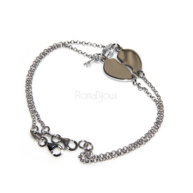 RMB|SILVER 925 :  bracelet for woman, hearts in medals