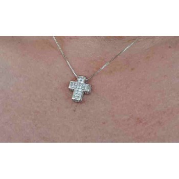 RMB|925: Necklace Collier man woman Venetian 3D and cross studded with zirconia