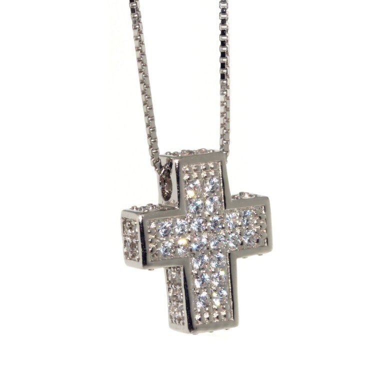 RMB|925: Necklace Collier man woman Venetian 3D and cross studded with