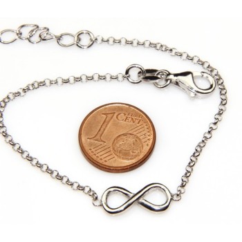 RMB|Argento 925 : bracciale rolo' uomo o donna con 1 simbolo dell'infinito da 16,00 a 20,50 cm